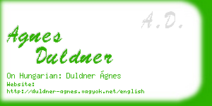 agnes duldner business card